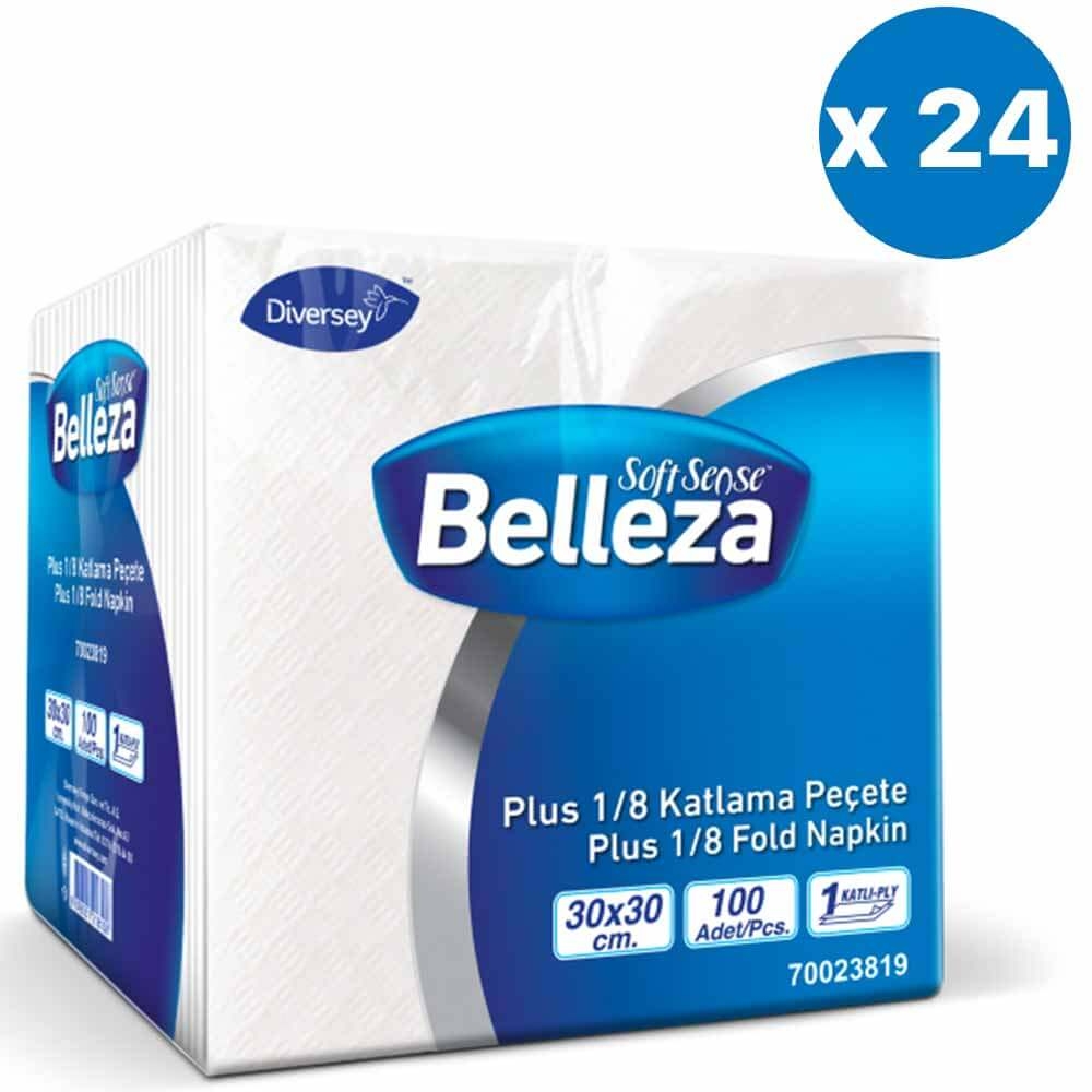 Belleza Plus 1/8 Katlama Peçete 30x30 Cm 100 Lü 24 Paket