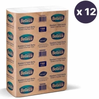 Belleza Standart Z Katlı Havlu 20x24 Cm 150 Li 12 Paket - Belleza Kağıt