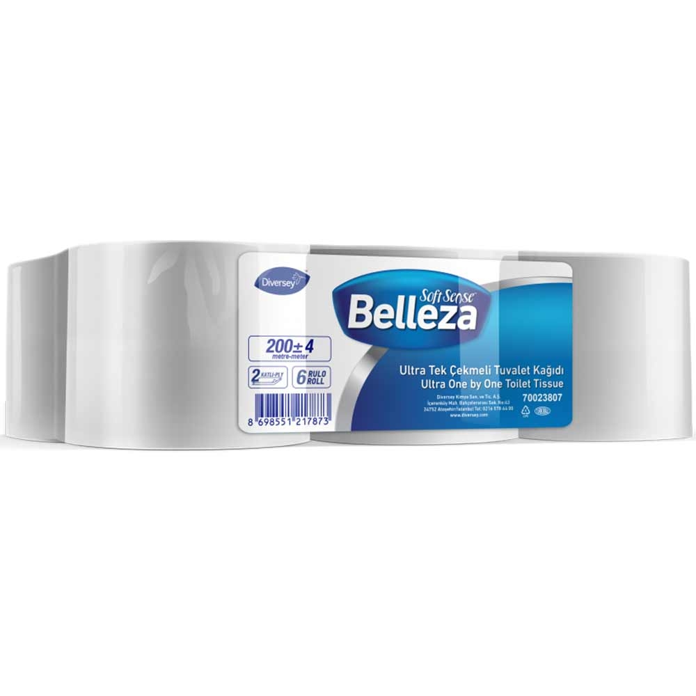 Belleza Ultra İçten Çekmeli Tuvalet Kağıdı 200 Mt 6 Lı
