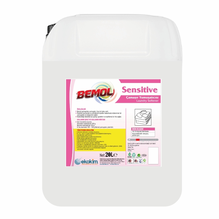 Bemol Sensitive Extra Parfümlü Çamaşır Yumuşatıcı Beyaz 20 Kg 