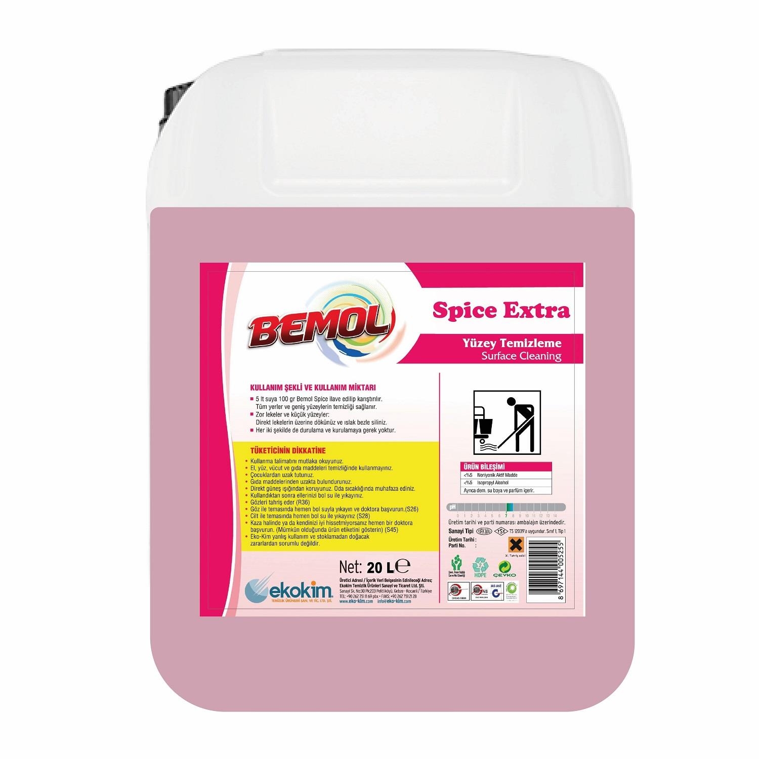 Bemol Spice Extra Yüzey Temizleyici Pembe 20 Kg