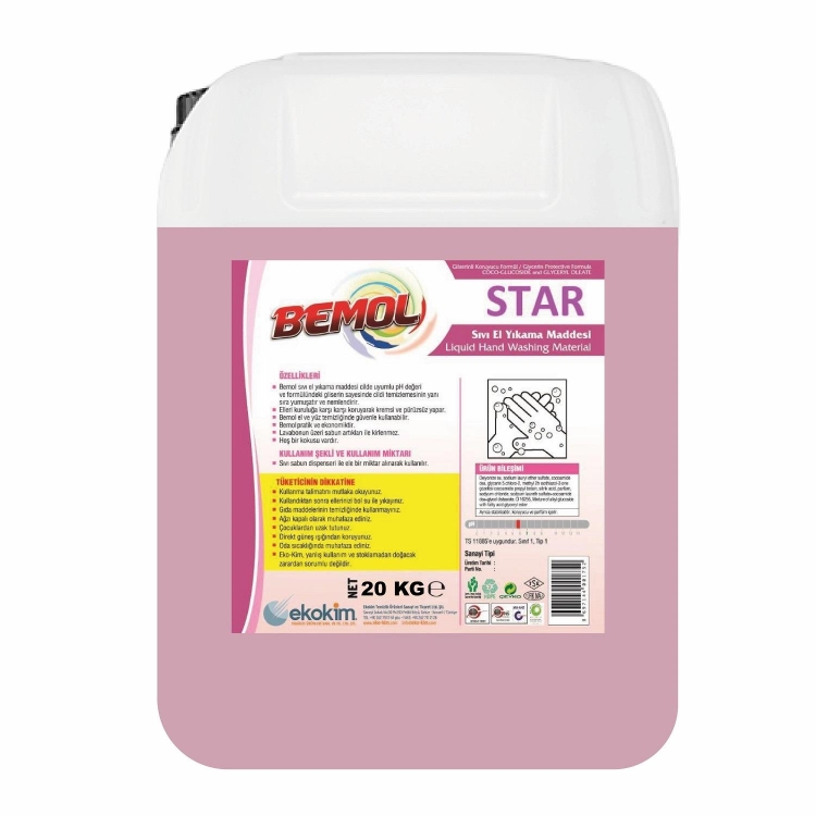 Bemol Star Sıvı El Sabunu Pembe 20 Kg 
