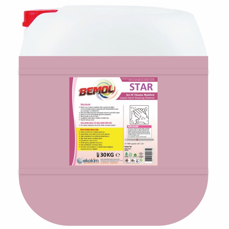 Bemol Star Sıvı El Sabunu Pembe 30 Kg 