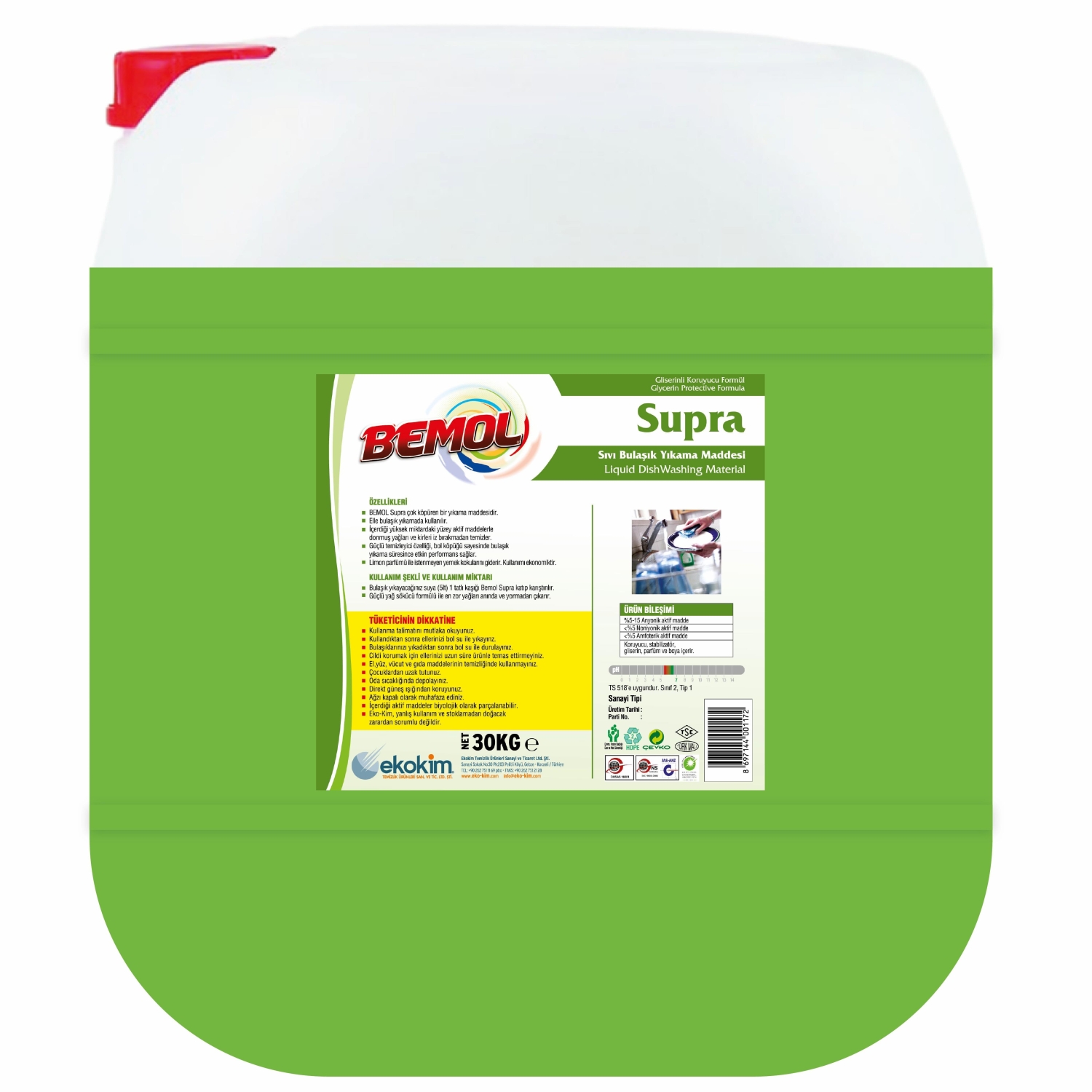 Bemol Supra Elde Bulaşık Deterjanı 20 Kg