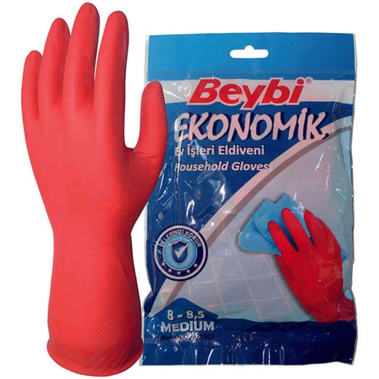 Beybi Ekonomik Temizlik Eldiveni Orta Boy Medium 8-8.5 