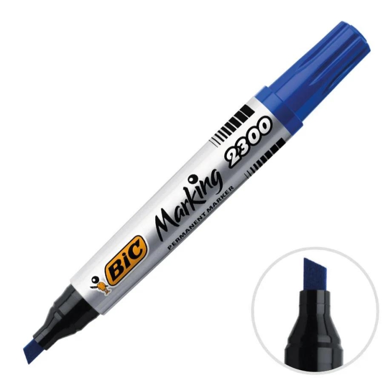 Bic Marker Keçe Koli Kalemi Kesik Uç Mavi 2300 