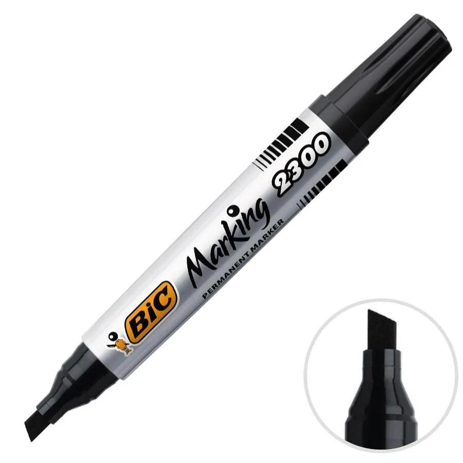 Bic Marker Keçe Koli Kalemi Kesik Uç Siyah 2300