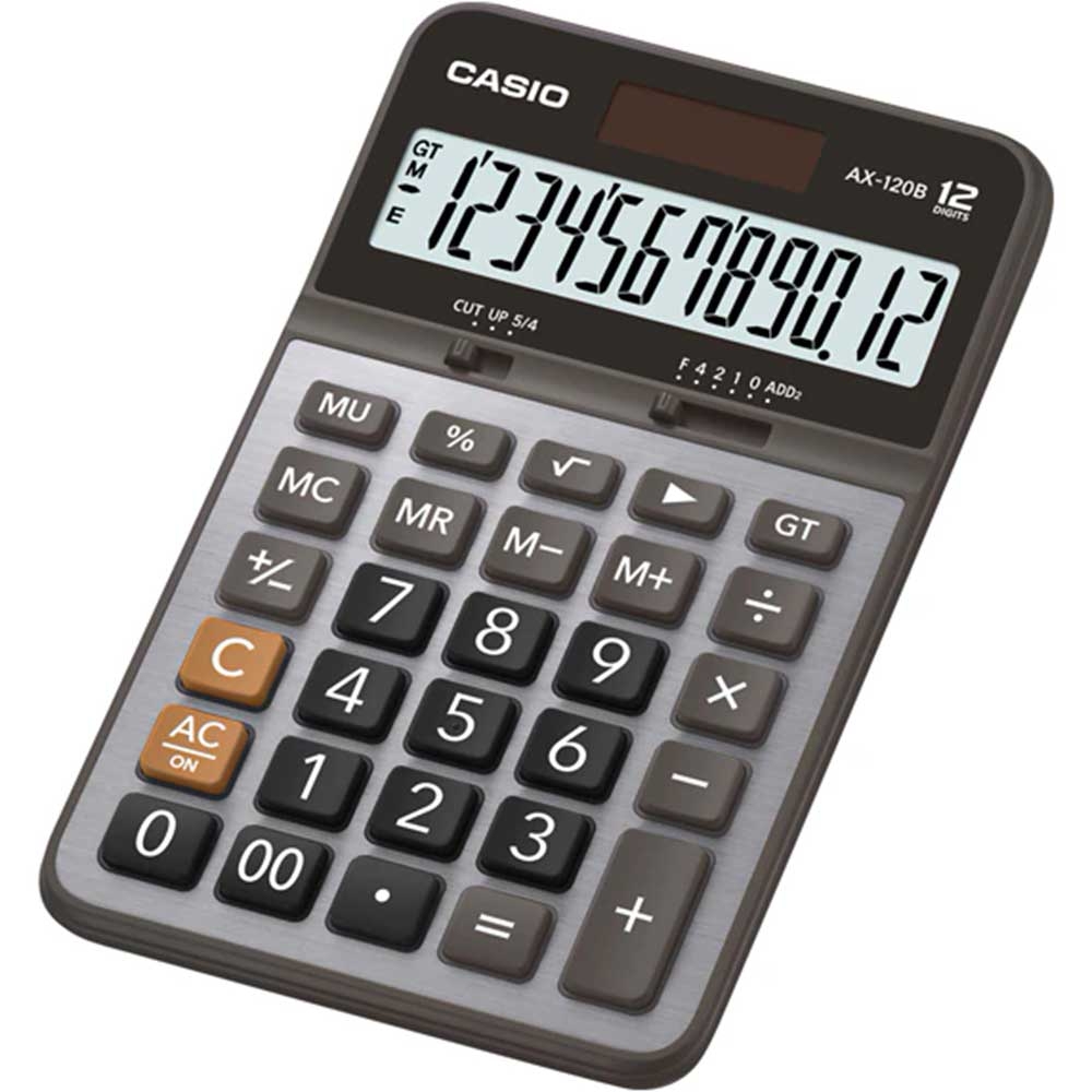 Casio Hesap Makinesi Kompakt Masaüstü Tipi AX-120B 12 Hane