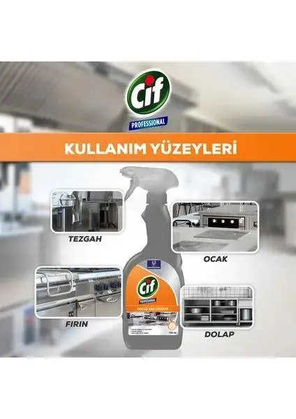 Cif Professional Güçlü Yağ Çözücü Sprey 750 Ml - 6