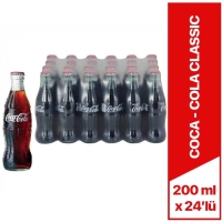 Coca Cola Classic Cam Şişe Kola 200 Ml x 24 Lü - Coca Cola