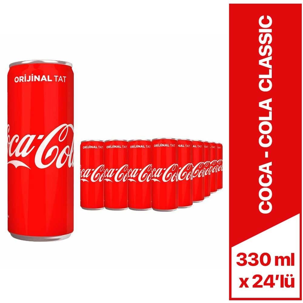Coca Cola Classic Kutu Kola 330 Ml x 24 Lü
