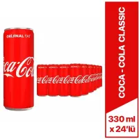 Coca Cola Classic Kutu Kola 330 Ml x 24 Lü