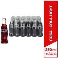 Coca Cola Light Cam Şişe Kola 250 Ml x 24 Lü - Coca Cola
