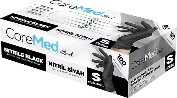 Coremed Siyah Nitril Muayene Eldiveni 100 Lü - 4
