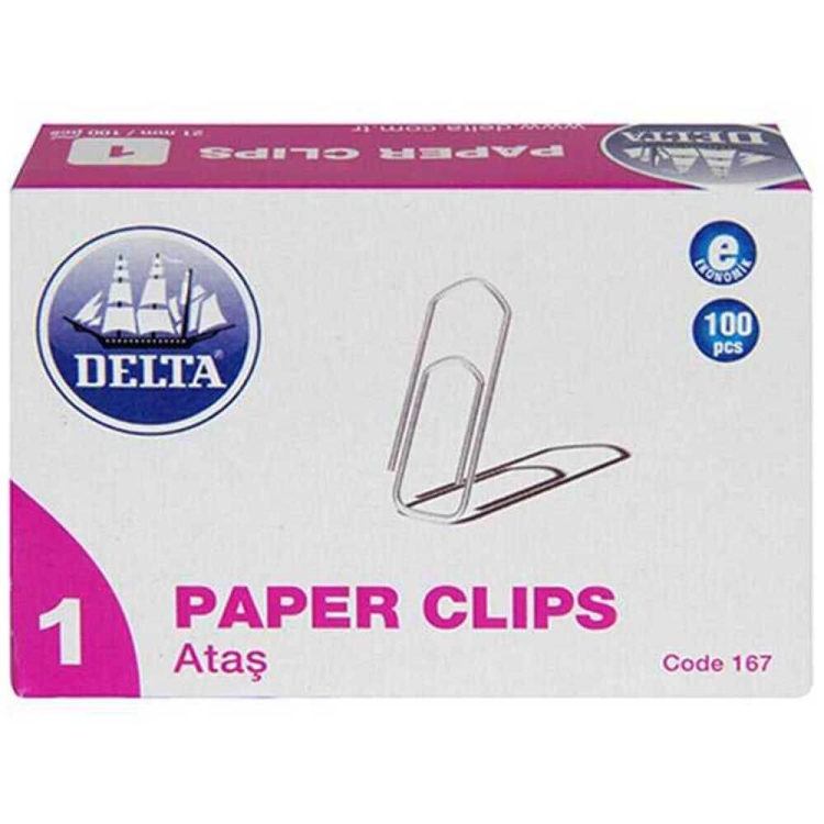 Delta Ataş 21 mm No 1 Beşgen 100 Adet Metalik Gri 167 