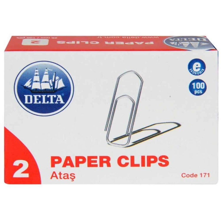 Delta Ataş 26 mm No 2 Beşgen 100 Adet Metalik Gri 171 