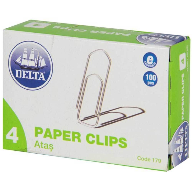 Delta Ataş 33 mm No 4 Beşgen 100 Adet Metalik Gri 179 