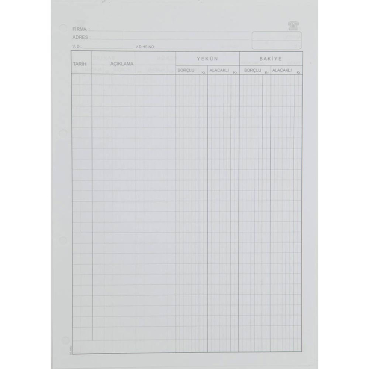 Dilman Cari Hesap Klasörü Yedeği A4 100 Yaprak 1303 
