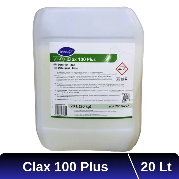 Diversey Clax 100 Plus Yağ ve Kir Sökücü Sıvı Çamaşır Deterjanı 20 Lt - 1