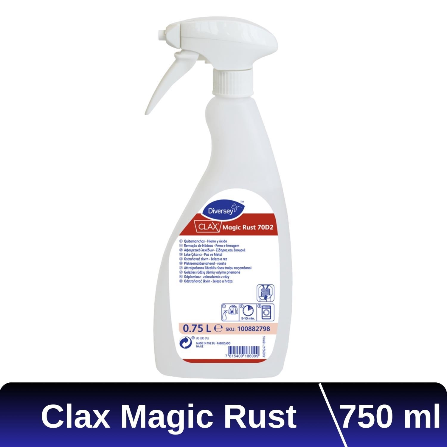 Diversey Clax Magic Rust 70D2 Leke Çıkarıcı Pas ve Metal 750 Ml 