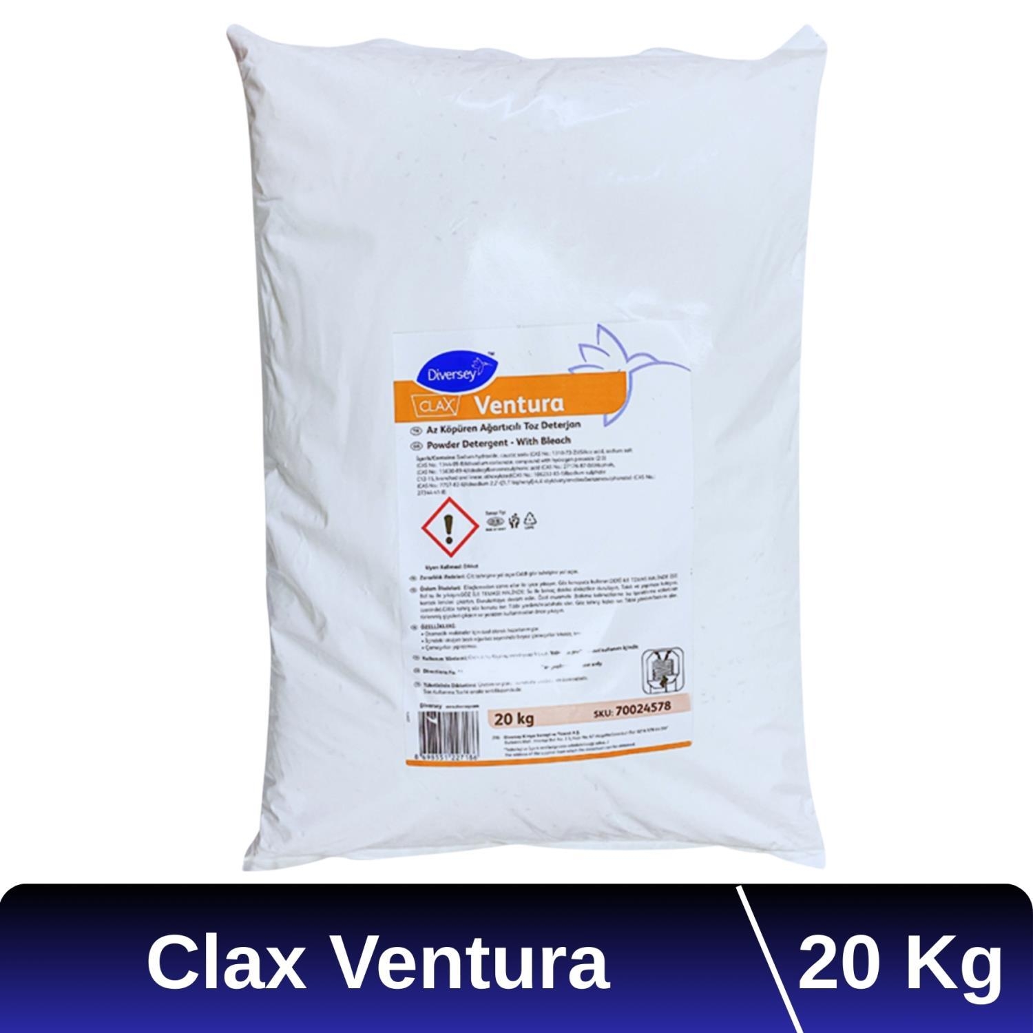 Diversey Clax Ventura Az Köpüren Ağartıcılı Toz Çamaşır Deterjanı 20 Kg