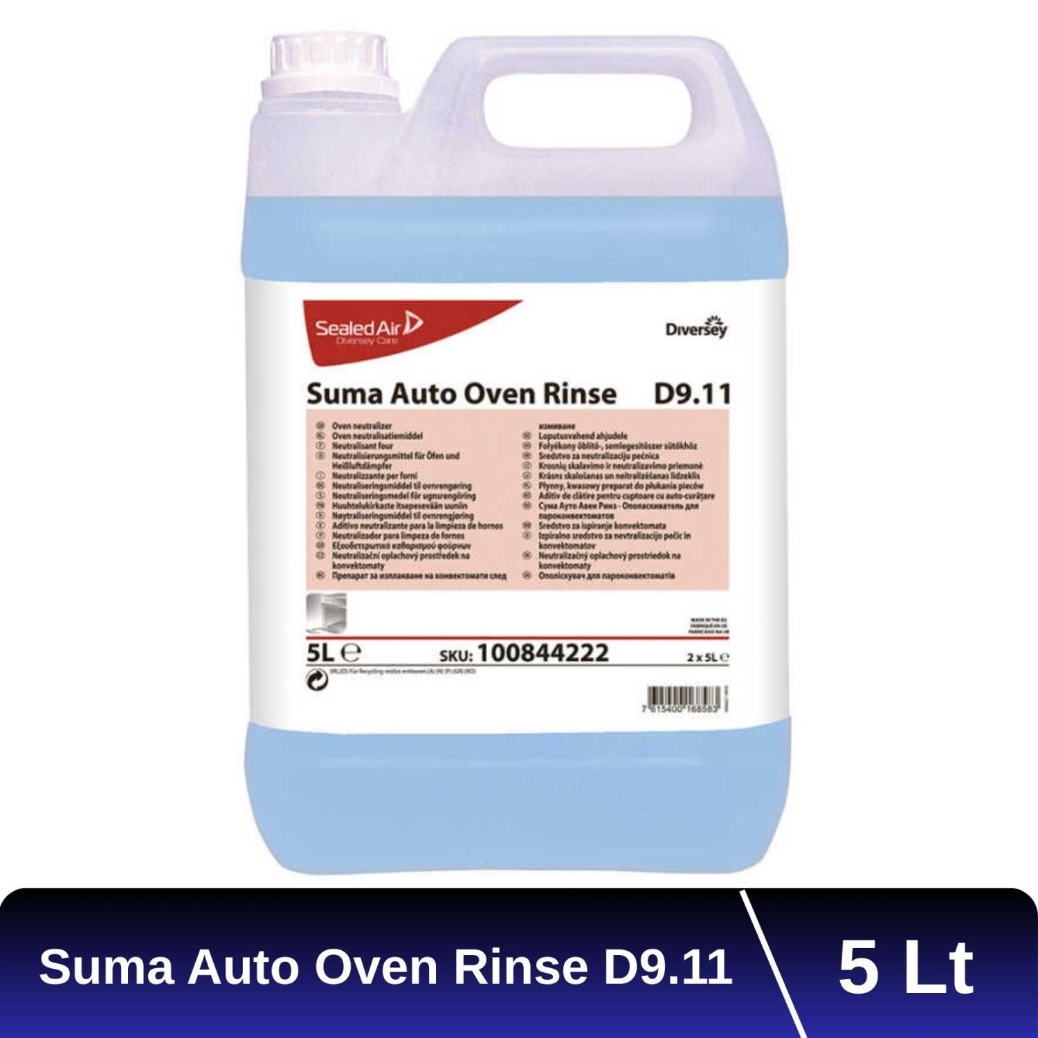 Diversey Suma Auto Oven Rinse D9.11 Konveksiyonel Fırın Parlatıcı 5 Lt