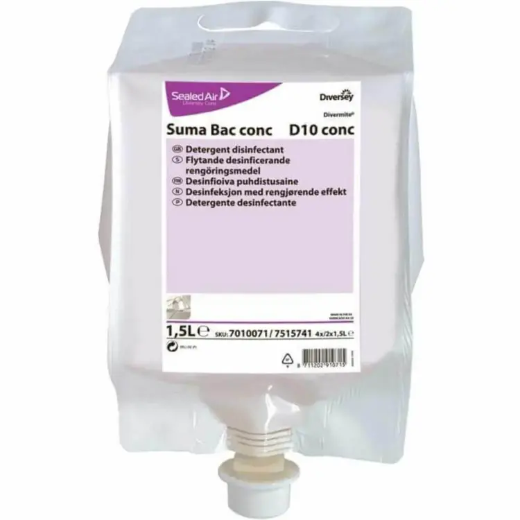 Diversey Suma Bac Conc D10 Konsantre Dezenfektanlı Yüzey Temizleyici QAC 1.5 Lt - 2