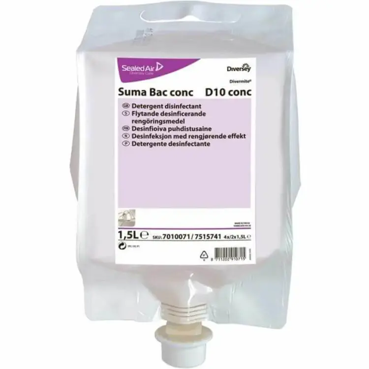 Diversey Suma Bac Conc D10 Konsantre Dezenfektanlı Yüzey Temizleyici QAC 1.5 Lt - 3