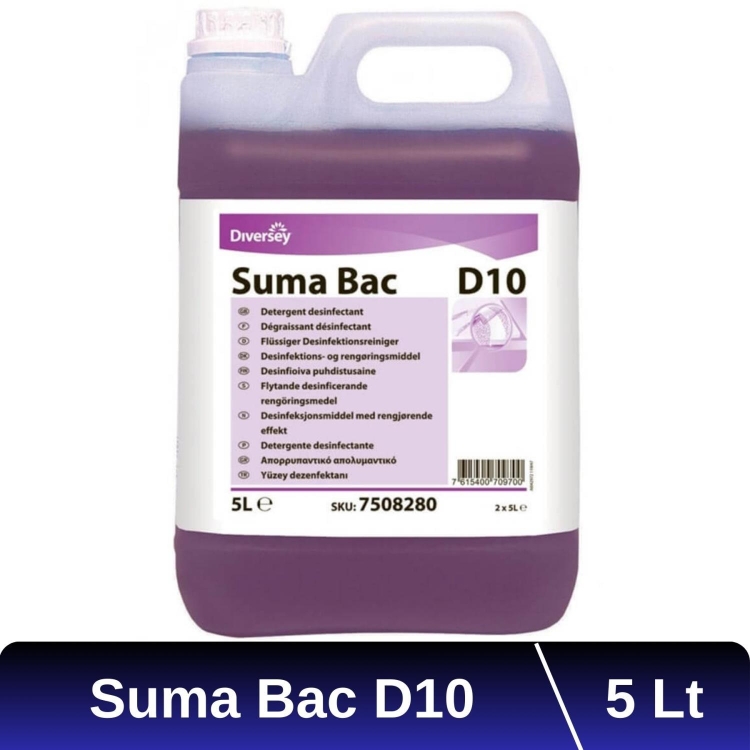 Diversey Suma Bac D10 Dezenfektanlı Yüzey Temizleyici QAC 5 Lt 
