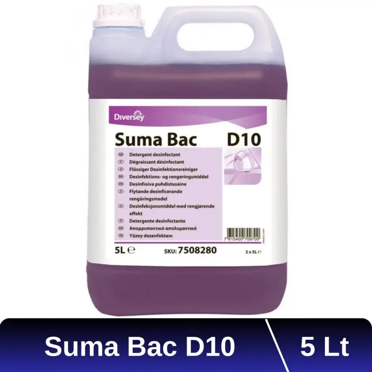Diversey Suma Bac D10 Dezenfektanlı Yüzey Temizleyici QAC 5 Lt - 1