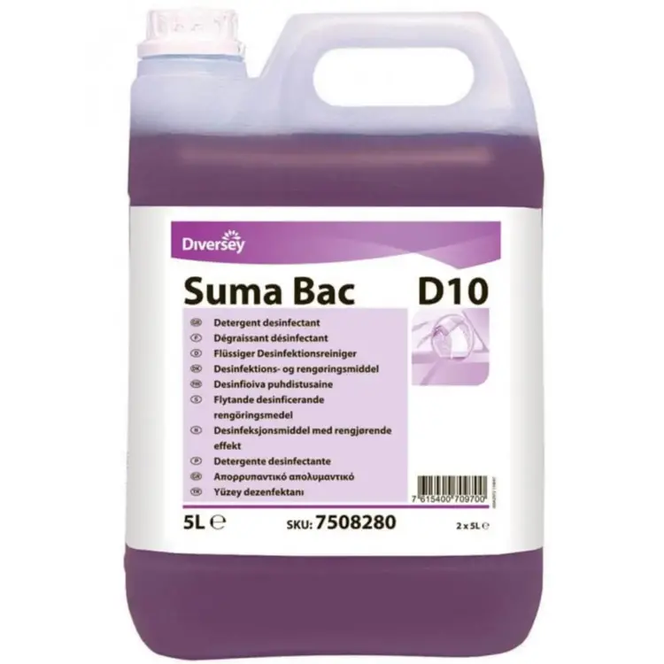 Diversey Suma Bac D10 Dezenfektanlı Yüzey Temizleyici QAC 5 Lt - 2