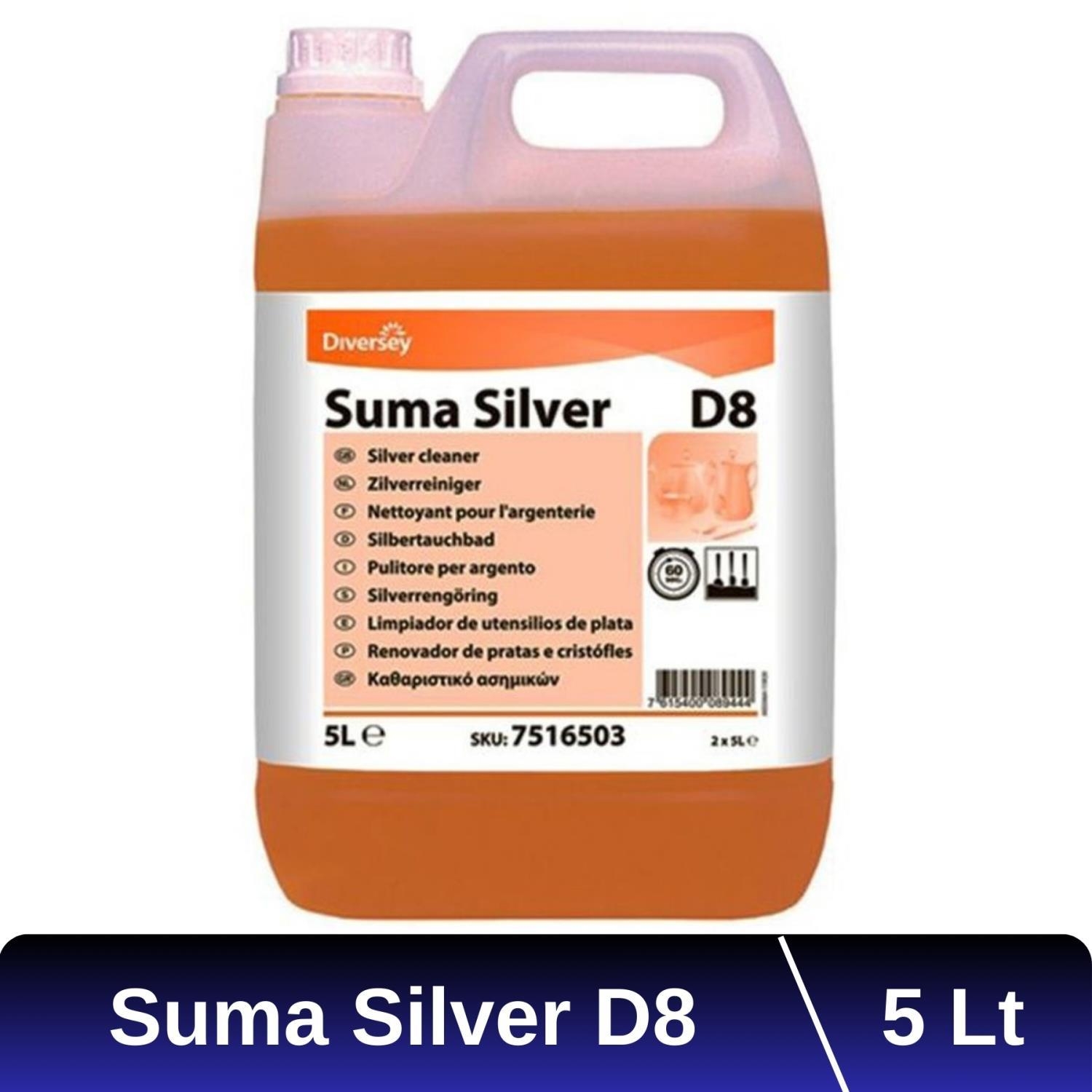 Diversey Suma Silver D8 Sıvı Gümüş Temizleyici 5 Lt