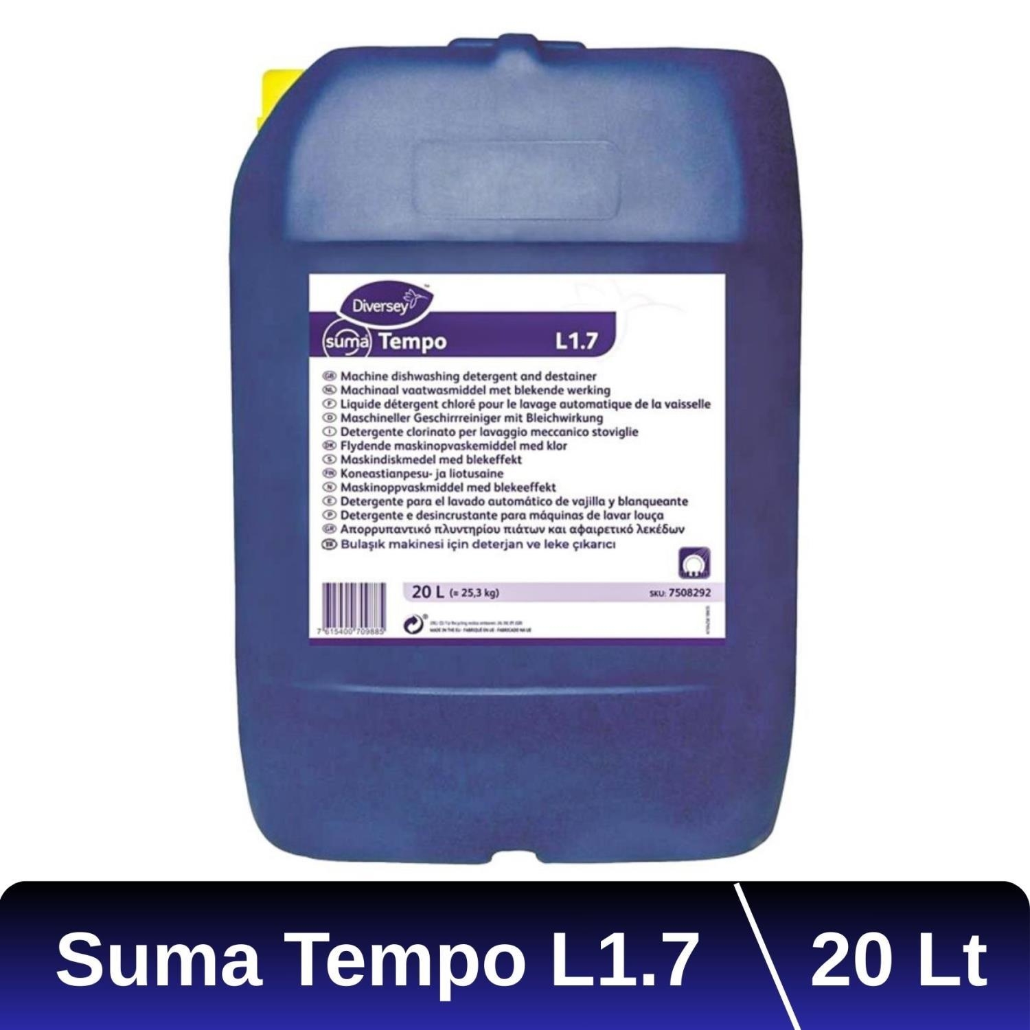 Diversey Suma Tempo L1.7 Klorlu End. Bulaşık Makinesi Deterjanı 20 Lt