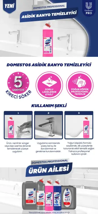 Domestos Professional Asidik Banyo Temizleyici 750 Ml - 10