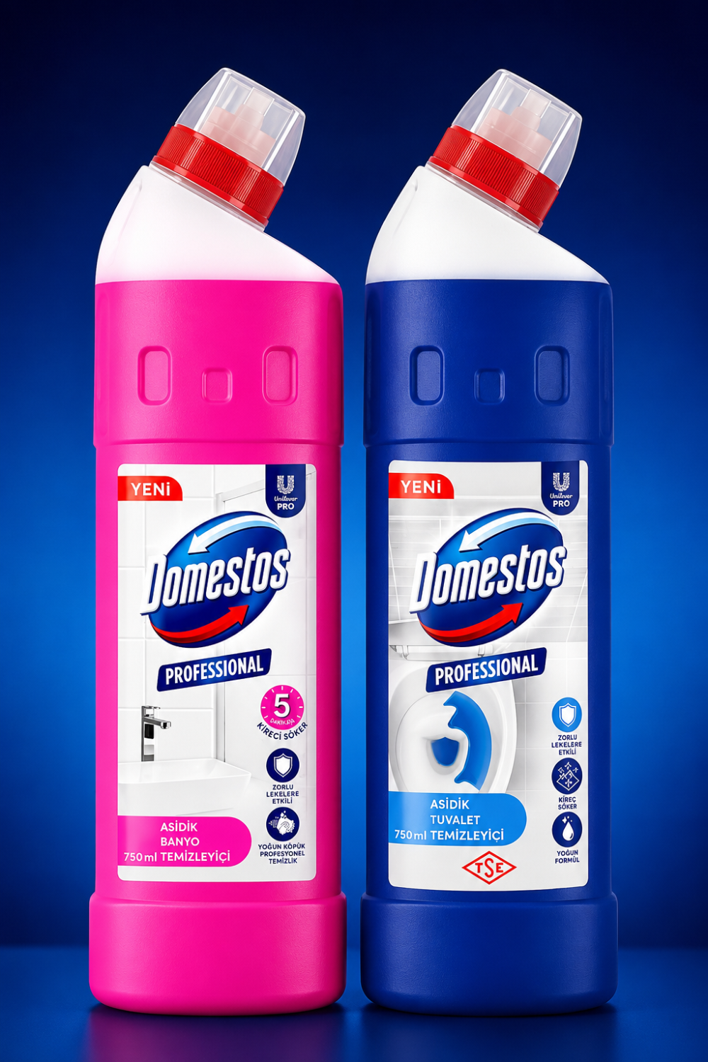 Domestos Professional Asidik Banyo ve Wc Temizleyici 750 Ml 2 li Set