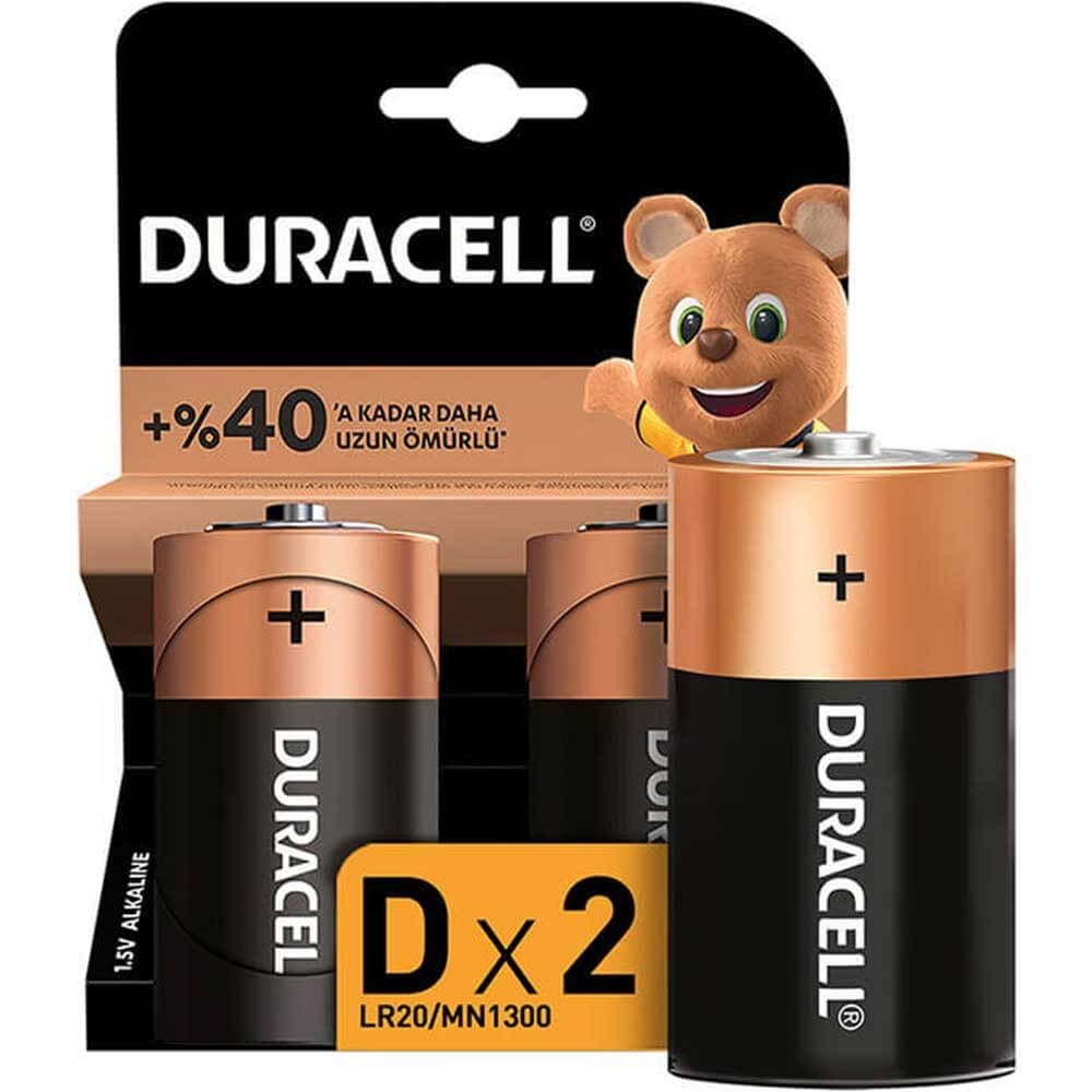 Duracell Alkalin D Pil 2 Li Paket LR20 MN1300