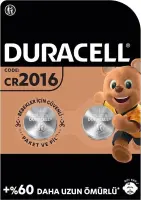 Duracell CR2016 Lityum Düğme Pil 3V 2 li
