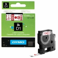 Dymo LabelManager D1 Yedek Şerit 12 mm x 7 Mt Beyaz Kırmızı 45015 - Dymo