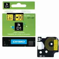 Dymo LabelManager D1 Yedek Şerit 12 mm x 7 Mt Sarı Siyah 45018
