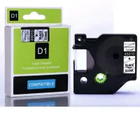 Dymo LabelManager D1 Yedek Şerit 12 mm x 7 Mt Şeffaf Siyah 45010