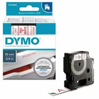 Dymo LabelManager D1 Yedek Şerit 19 mm x 7 Mt Beyaz Kırmızı 45805