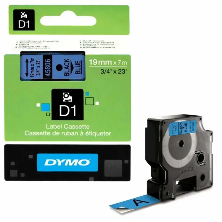 Dymo LabelManager D1 Yedek Şerit 19 mm x 7 Mt Mavi Siyah 45806 - 1