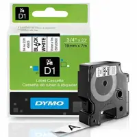 Dymo LabelManager D1 Yedek Şerit 19 mm x 7 Mt Şeffaf Siyah 45800