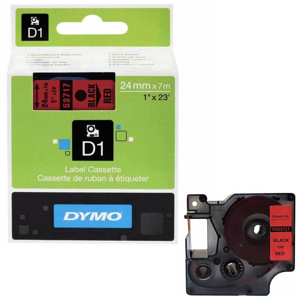 Dymo LabelManager D1 Yedek Şerit 24 mm x 7 Mt Kırmızı Siyah 53717