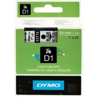 Dymo LabelManager D1 Yedek Şerit 24 mm x 7 Mt Şeffaf Siyah 53710