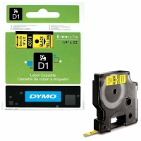 Dymo LabelManager D1 Yedek Şerit 6 mm x 7 Mt Sarı Siyah 43618 - 1