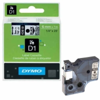 Dymo LabelManager D1 Yedek Şerit 6 mm x 7 Mt Şeffaf Siyah 43610 - Dymo