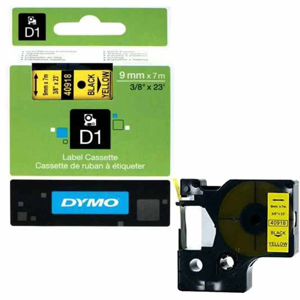 Dymo LabelManager D1 Yedek Şerit 9 mm x 7 Mt Sarı Siyah 40918