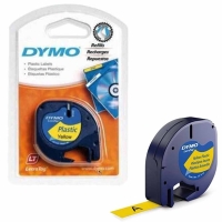 Dymo LetraTag Plastik Şerit 12 mm x 4 Mt Sarı 59423 - 1