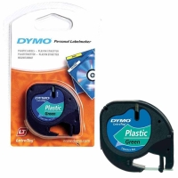 Dymo LetraTag Plastik Şerit 12 mm x 4 Mt Yeşil 59425 - 1